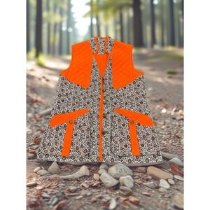 Women's USA Blaze Orange Quilted Upland Bird Hunting Shooting‎ Vest Large NWOT